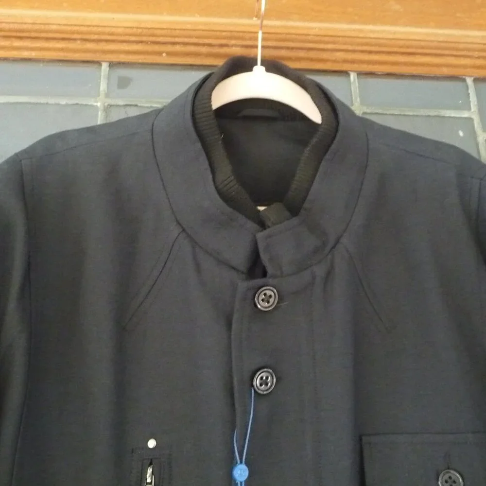 BLACK UTILITY CARGO COAT LONG JACKET 52R - Picture 6 of 13